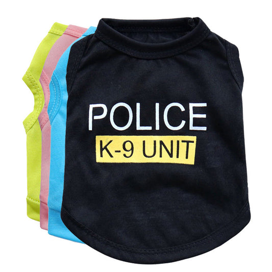 KFX-9241405 Casual Cotton Vest for Dogs in Blue, Black, Green, and Pink - Spring and Summer Wear