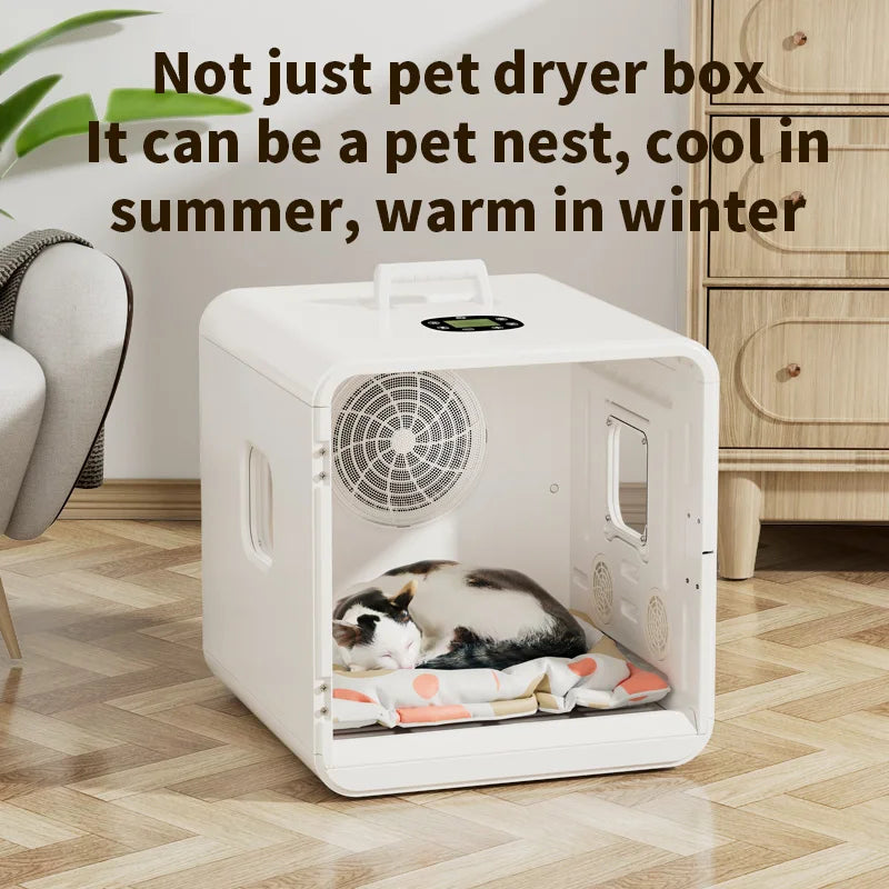 KFX-924307 Eco-Friendly 70L Pet Blow Dryer for Cats and Dogs, Adjustable Temp & Time, 4-Speed Fan