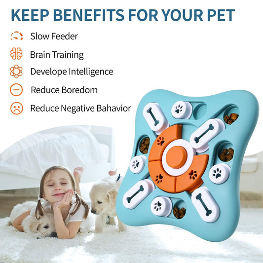 KFX-9243197 Light Blue Educational Pet Toy with Vocalization for Dogs