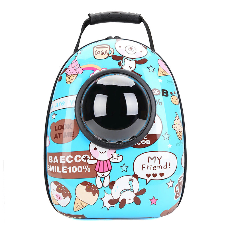 KFX-9245245 Space Capsule Pet Carrier Bag - Durable PC and Oxford Fabric with Ample Room for Comfort