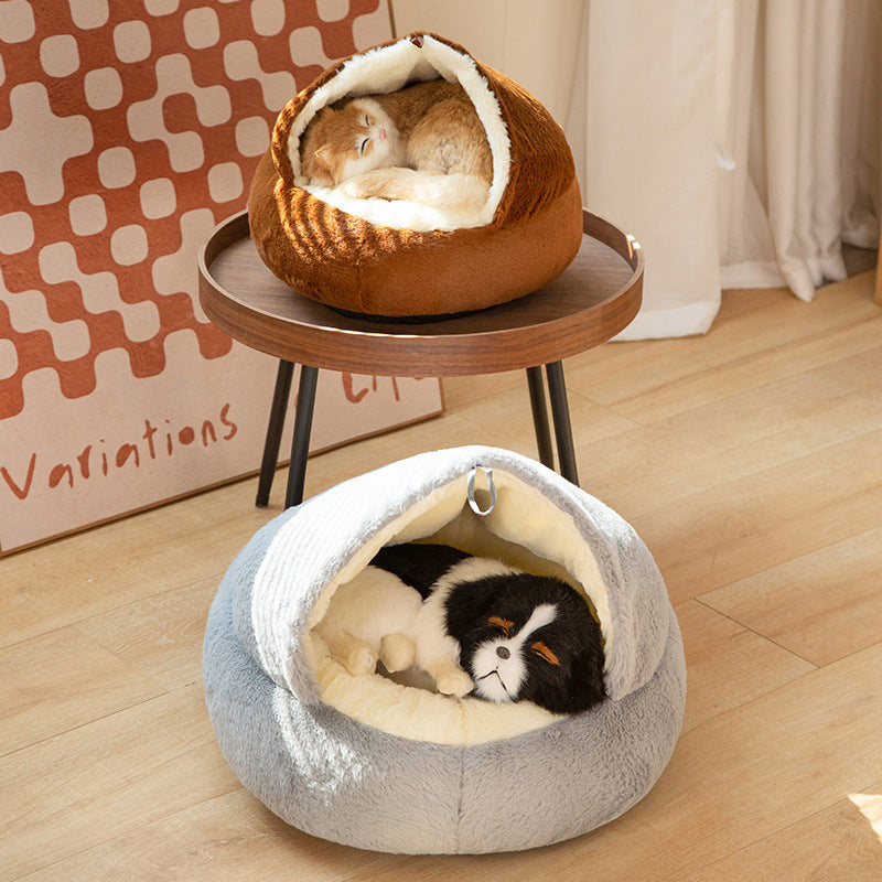 KFX-9245629 All-Season Universal Pet House, Cozy Cat and Dog Bed, Semi-Closed Design for Warmth and Comfort