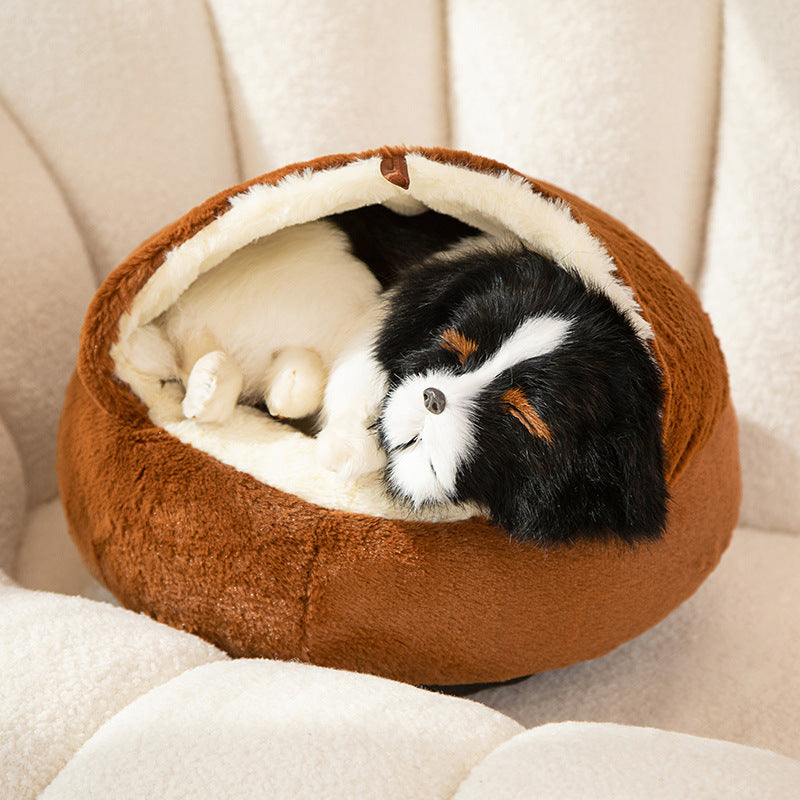 KFX-9245629 All-Season Universal Pet House, Cozy Cat and Dog Bed, Semi-Closed Design for Warmth and Comfort