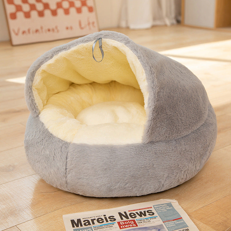 KFX-9245629 All-Season Universal Pet House, Cozy Cat and Dog Bed, Semi-Closed Design for Warmth and Comfort