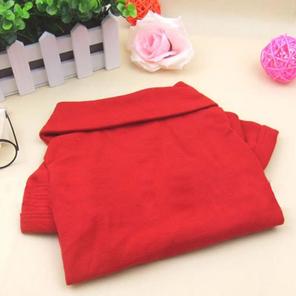 KFX-9245757 Solid Color Dog Polo Shirt with Lapel - Cozy Cotton T-Shirt for Pets