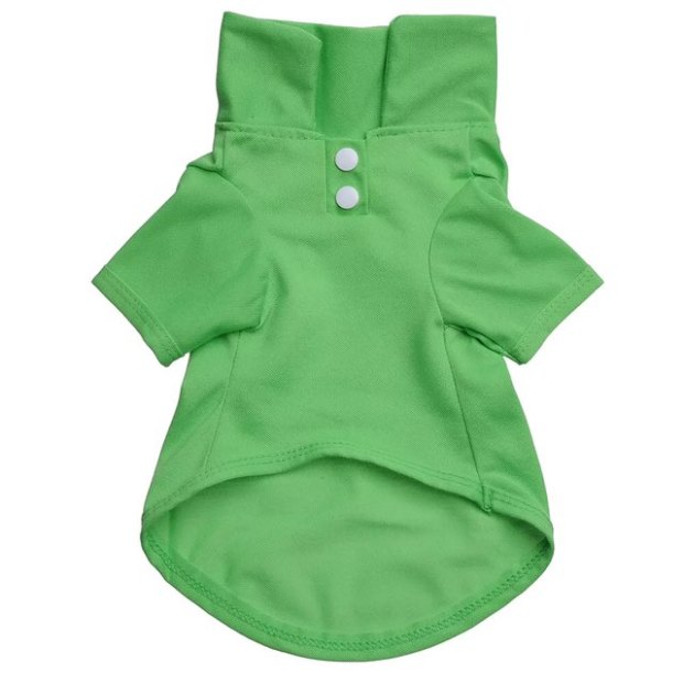 KFX-9245757 Solid Color Dog Polo Shirt with Lapel - Cozy Cotton T-Shirt for Pets