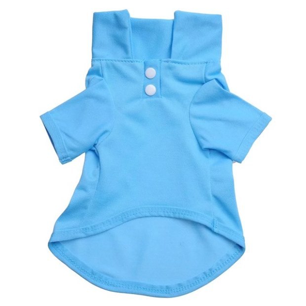 KFX-9245757 Solid Color Dog Polo Shirt with Lapel - Cozy Cotton T-Shirt for Pets