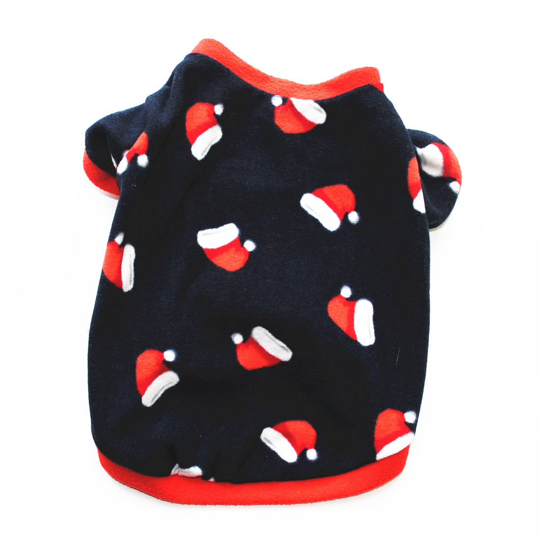 KFX-9246653 Dog Christmas Pullover with Classic Patterns and Hat, Warm Fluffy Jacket for Autumn and Winter