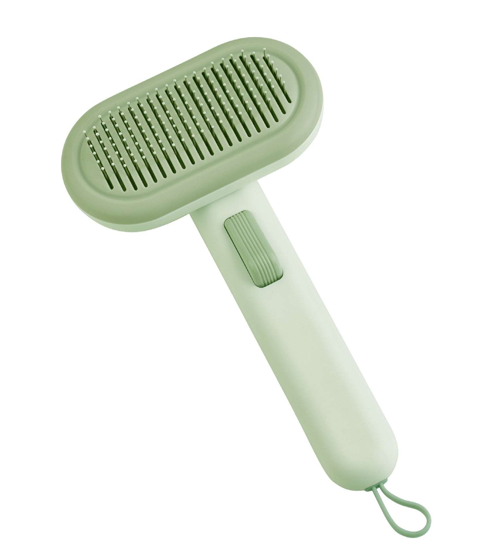 KFX-9247165 One-Click Cat and Dog Grooming Comb with Stainless Steel Blades, Available in Light Green, Pink, Light Gray