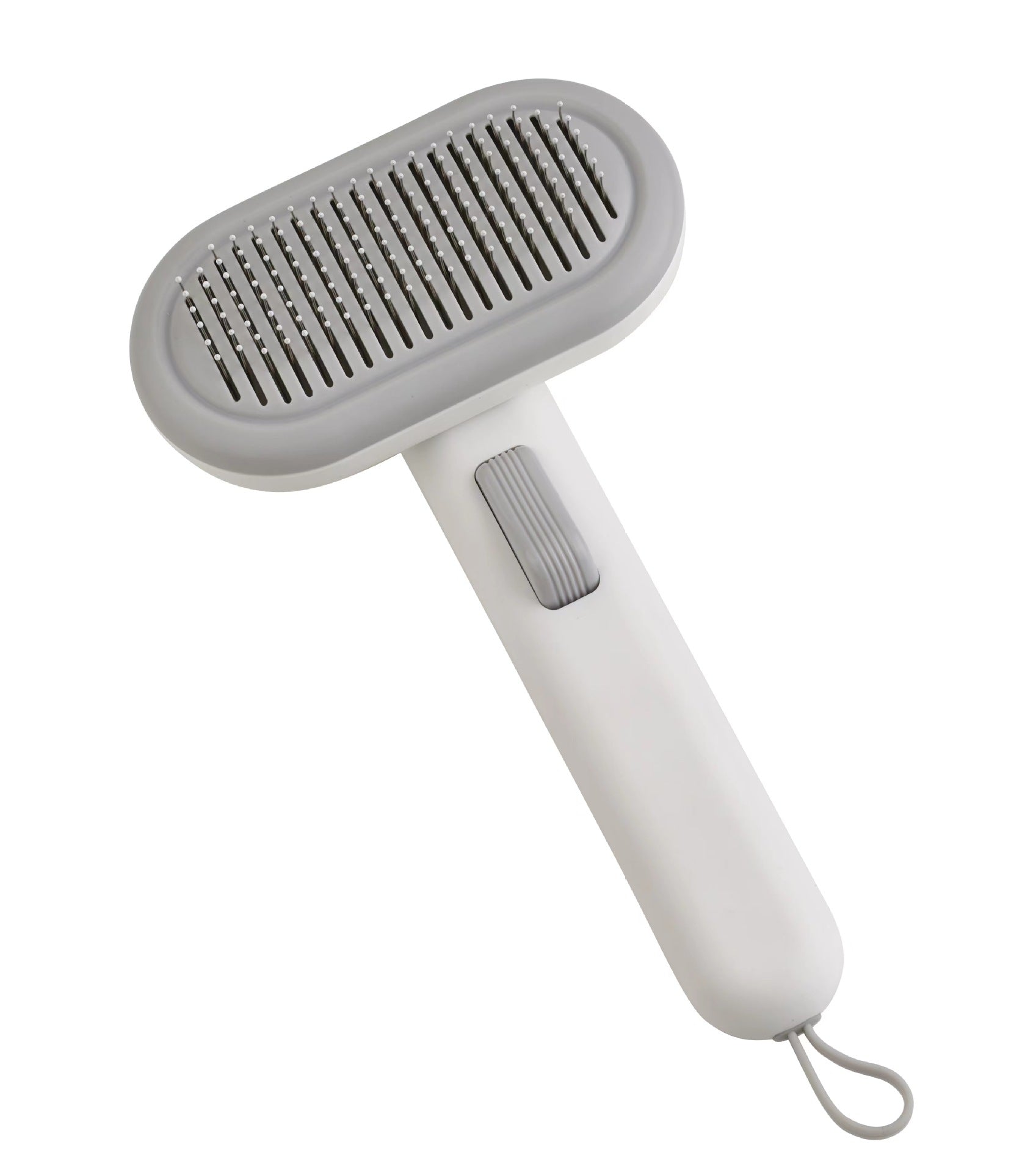 KFX-9247165 One-Click Cat and Dog Grooming Comb with Stainless Steel Blades, Available in Light Green, Pink, Light Gray