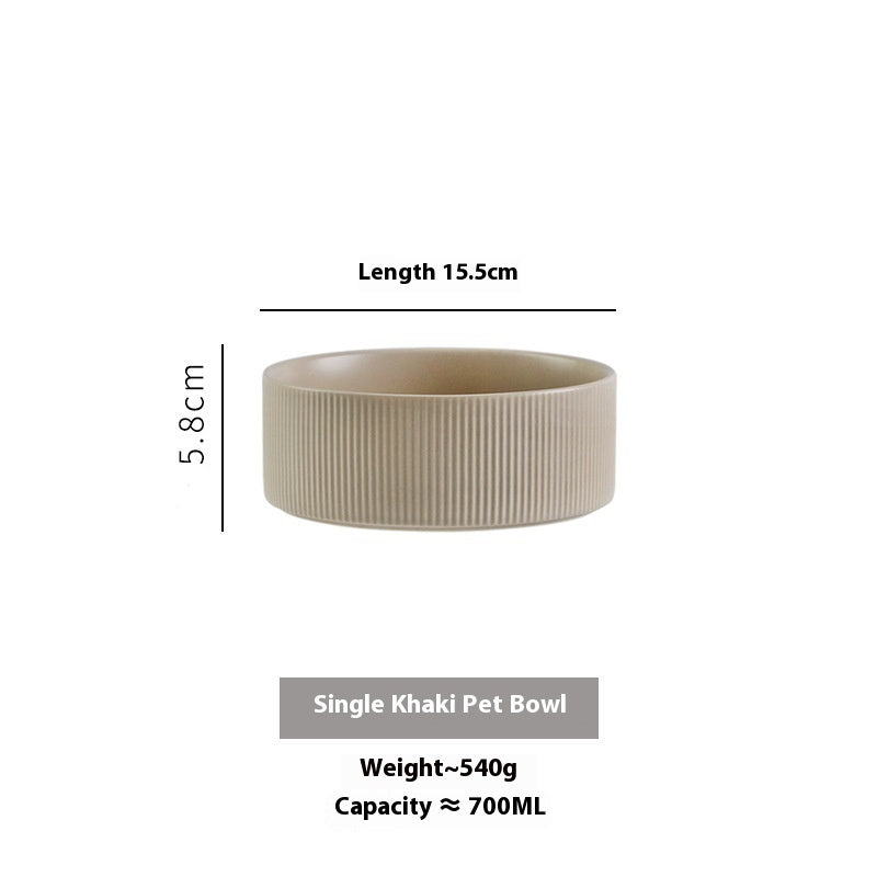 KFX-9247421 Ceramic Anti-Tumble Pet Bowl with Wooden Frame - Multiple Colors Available