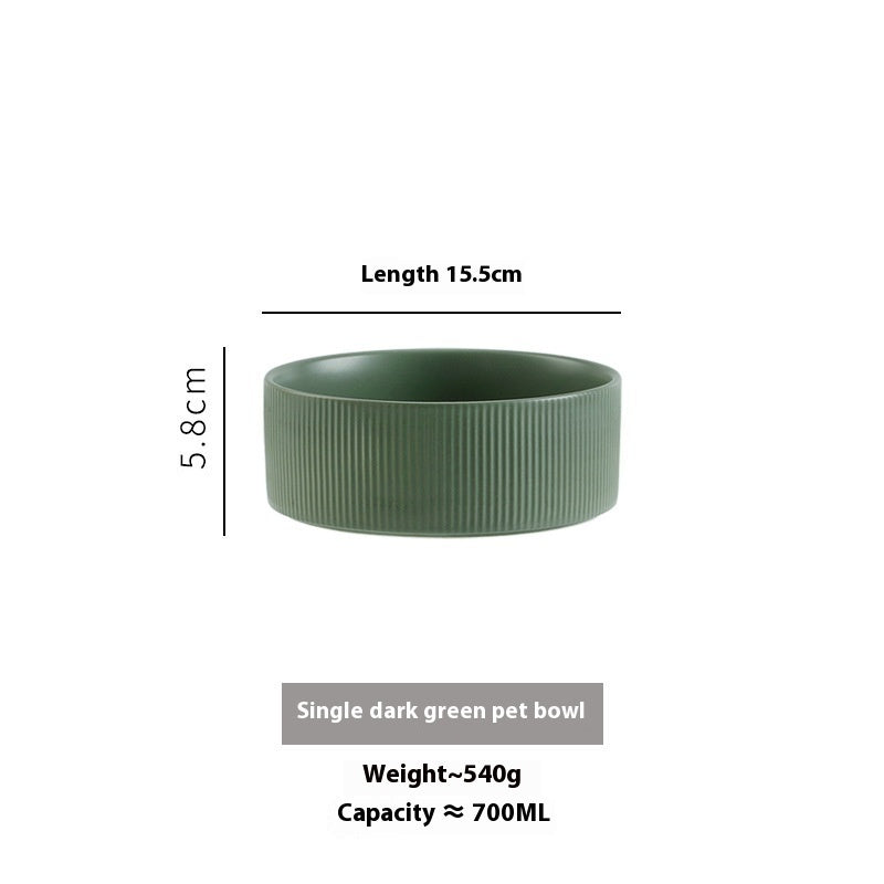 KFX-9247421 Ceramic Anti-Tumble Pet Bowl with Wooden Frame - Multiple Colors Available