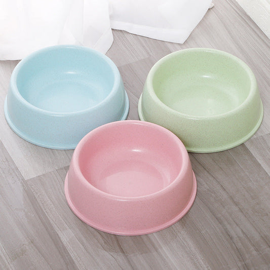 KFX-9247549 Nordic Style Simple Round Plastic Dog Bowl in Pink, Blue, and Green