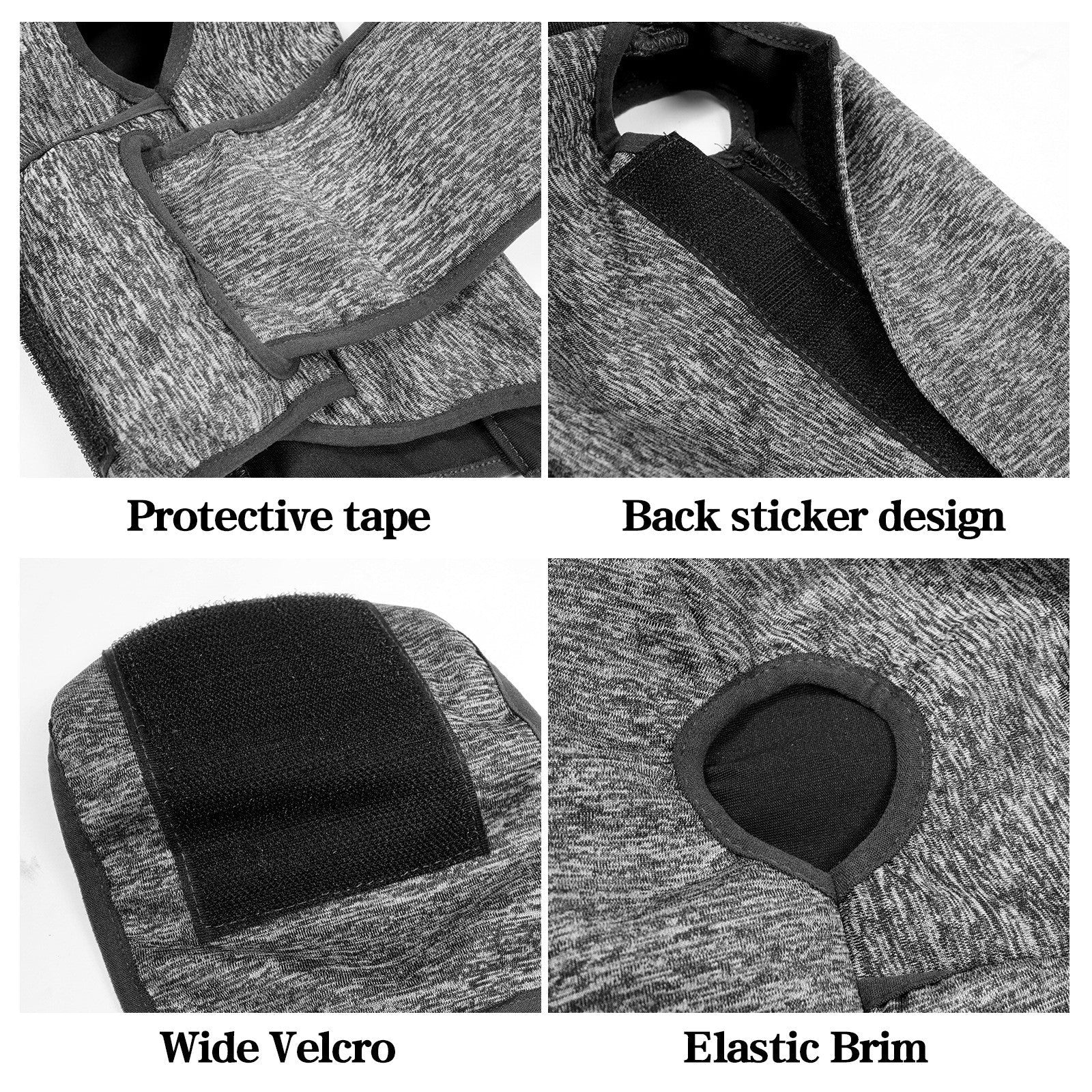 KFX-9247933 Double Layer Dark Gray Pet Sterilization Suit for Cats - Spring Collection