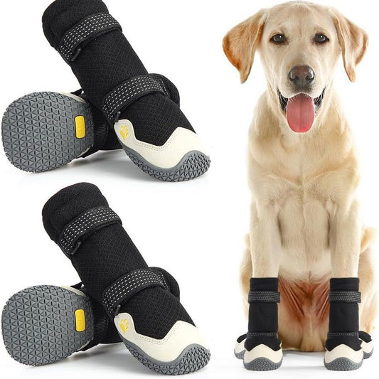 KFX-9248189 Soft-Soled Waterproof Non-Slip Dog Shoes for Medium to Large Breeds