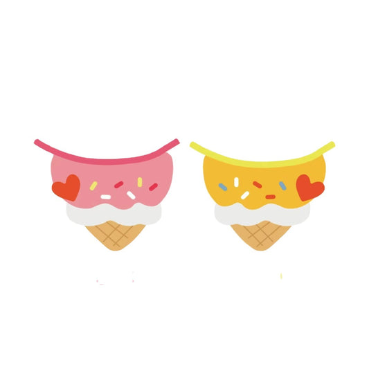 KFX-9248957 Cute Cartoon Ice Cream Pet Bib - Saliva Towel for Dogs and Cats, Adjustable 80cm Length, Pink & Yellow Colors