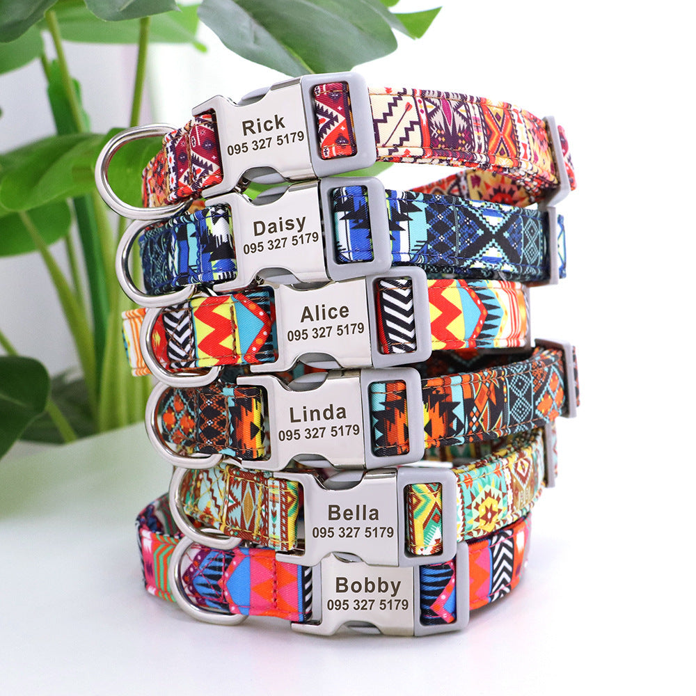 KFX-9249341 Personalized Nylon Pet Collar in Various Colors and Sizes S, M, L