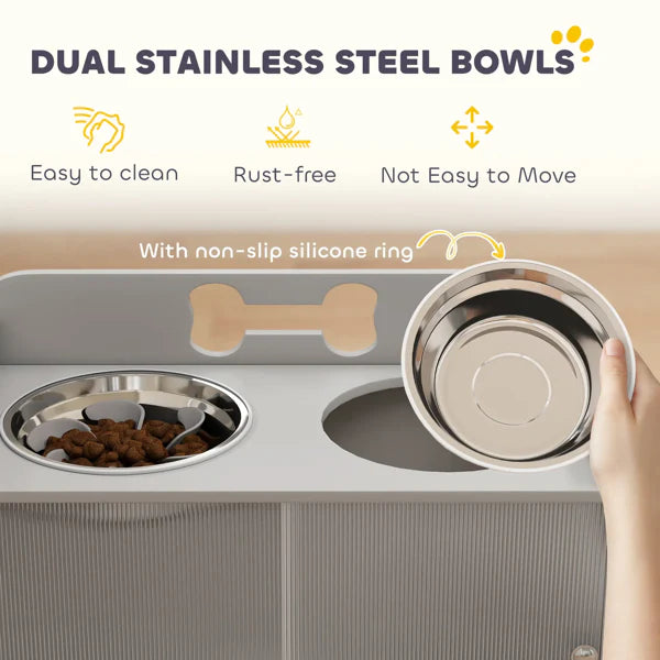 KFX-9253309 Elevated Dog Feeding Bowls for Comfortable Dining and Improved Posture