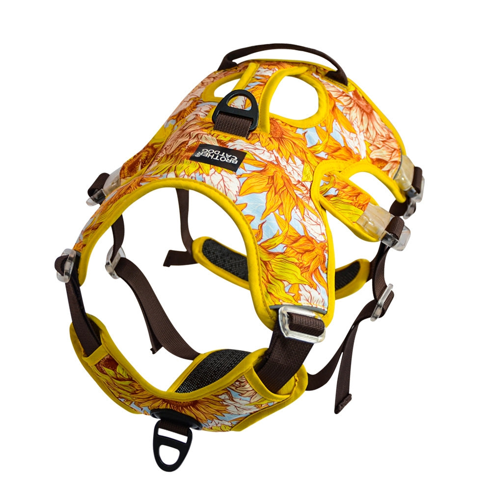 KFX-9256381 Comfortable Liftable Night Reflective Dog Harness - Pomegranate & Sunflower Options Available