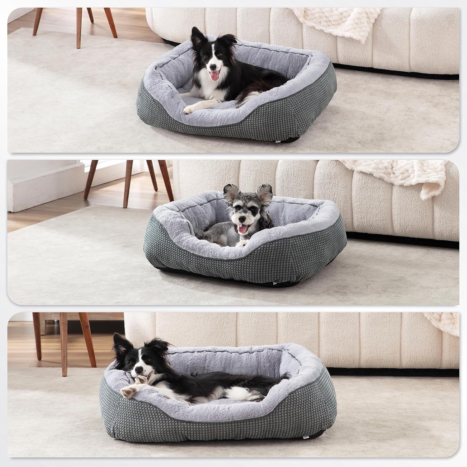 KFX-9257149 Plush Faux Fur Dog Crate Bed for Medium Dogs - Soft, Washable Mat with Non-Slip Bottom