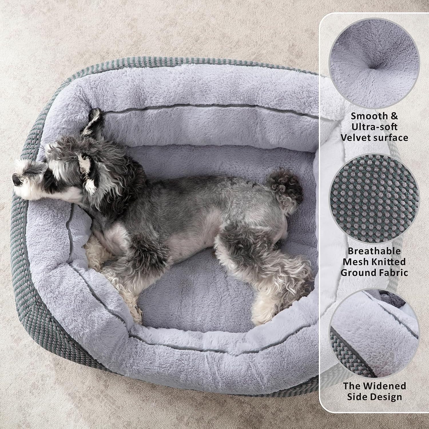 KFX-9257149 Plush Faux Fur Dog Crate Bed for Medium Dogs - Soft, Washable Mat with Non-Slip Bottom