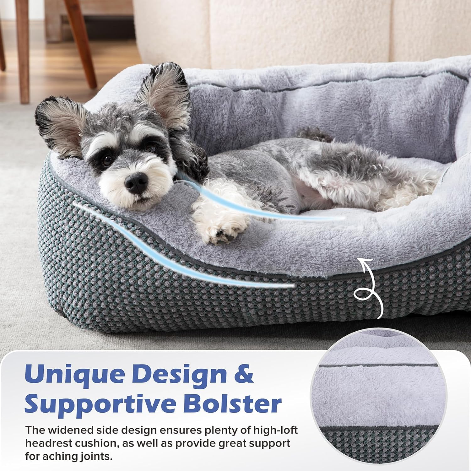 KFX-9257149 Plush Faux Fur Dog Crate Bed for Medium Dogs - Soft, Washable Mat with Non-Slip Bottom