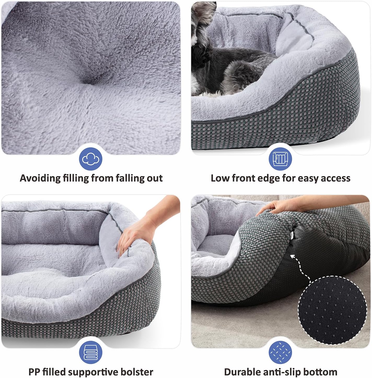 KFX-9257149 Plush Faux Fur Dog Crate Bed for Medium Dogs - Soft, Washable Mat with Non-Slip Bottom