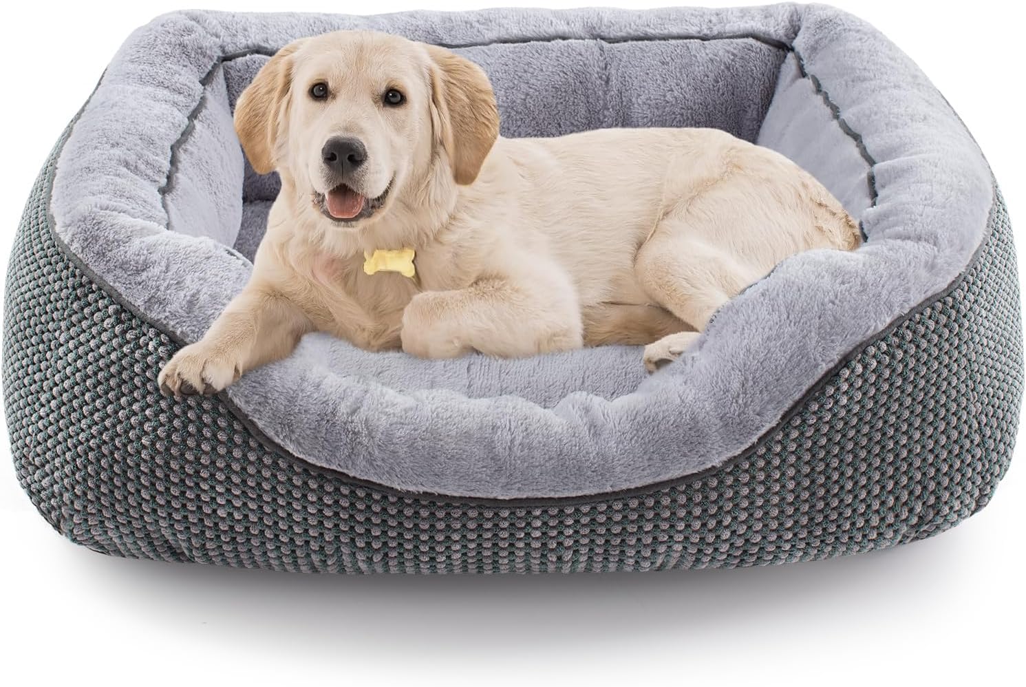 KFX-9257149 Plush Faux Fur Dog Crate Bed for Medium Dogs - Soft, Washable Mat with Non-Slip Bottom
