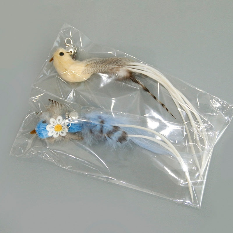 KFX-9257917 Replacement Plush Feather Heads for Cat Teaser Toys – Multiple Colors Available