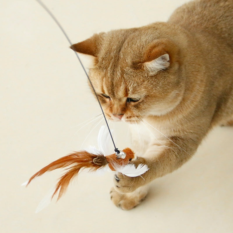 KFX-9257917 Replacement Plush Feather Heads for Cat Teaser Toys – Multiple Colors Available