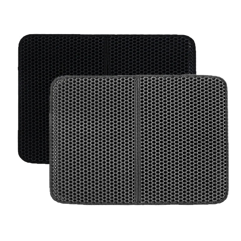 KFX-9258941 Waterproof Double Layer Cat Litter Pad with Quilted Edges, Easy Clean EVA Foam Mat