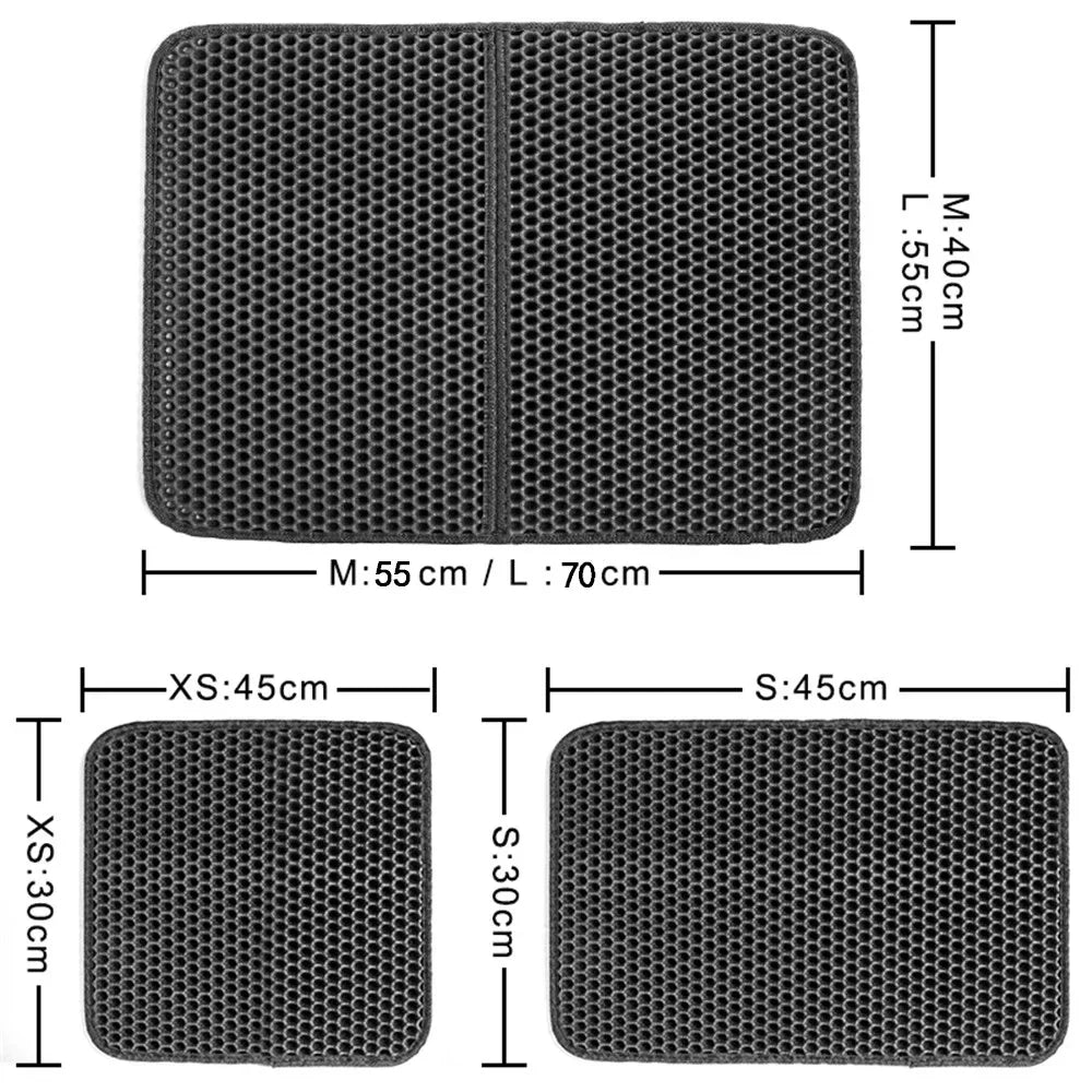 KFX-9258941 Waterproof Double Layer Cat Litter Pad with Quilted Edges, Easy Clean EVA Foam Mat