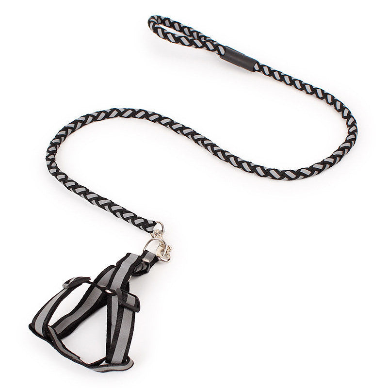 KFX-9262141 Reflective Braided Chest Strap with Scalable Traction Rope for Dogs