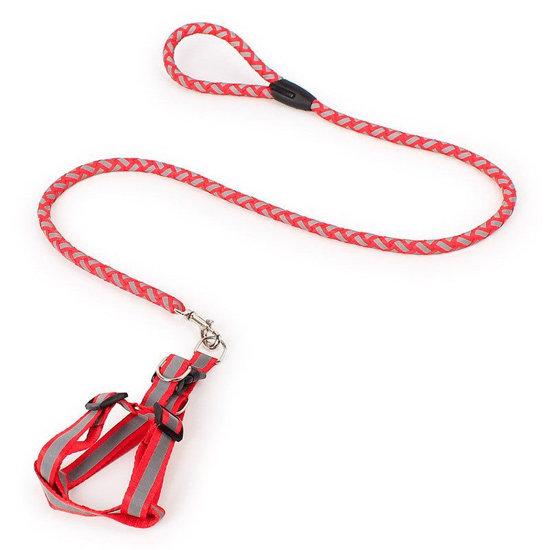 KFX-9262141 Reflective Braided Chest Strap with Scalable Traction Rope for Dogs