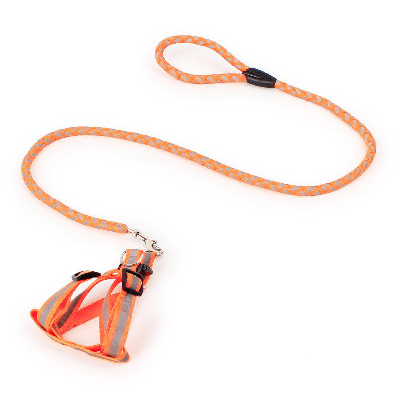 KFX-9262141 Reflective Braided Chest Strap with Scalable Traction Rope for Dogs