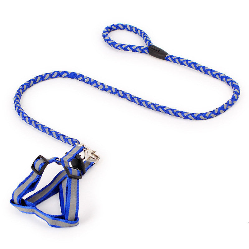 KFX-9262141 Reflective Braided Chest Strap with Scalable Traction Rope for Dogs
