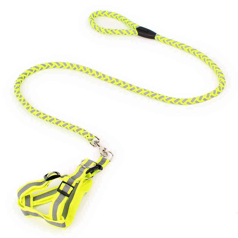 KFX-9262141 Reflective Braided Chest Strap with Scalable Traction Rope for Dogs