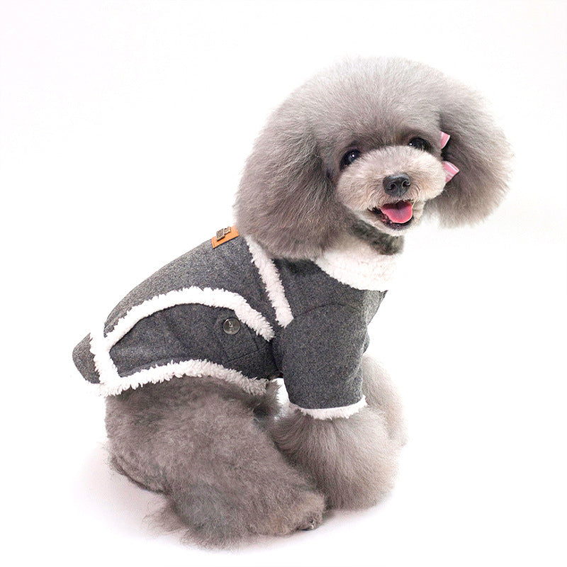 KFX-9262525 Personalized Fleece-Lined Dog Clothes for All Sizes in Beige, Black, and Gray