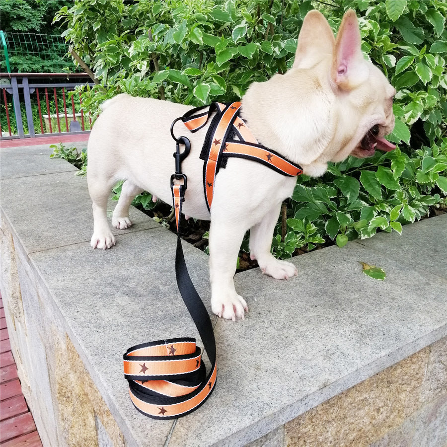 KFX-9262653 Adjustable Chest Band with Traction Rope for Medium and Large Dogs - Nylon in Multiple Colors