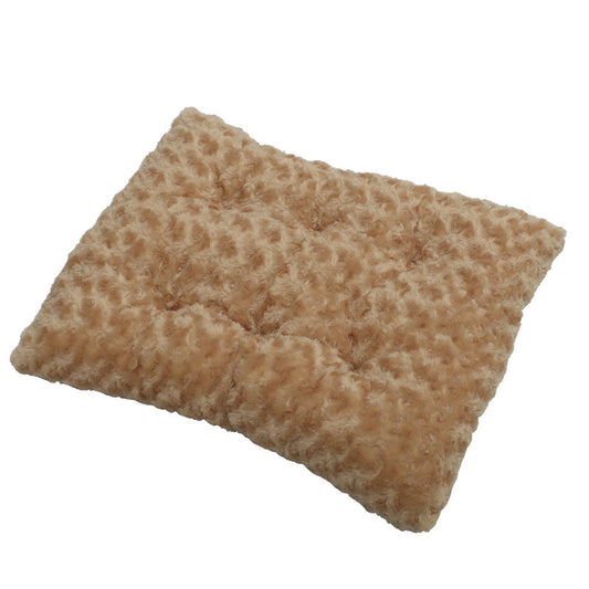 KFX-9264701 Plush Pet Mat for Cats and Dogs – Soft Cloth Bed in Apricot and Gray