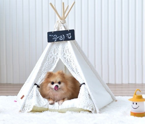 KFX-9267645 Spotted Tent Cat Kennel - Soft Cloth Pet Nest for Cats in Various Sizes
