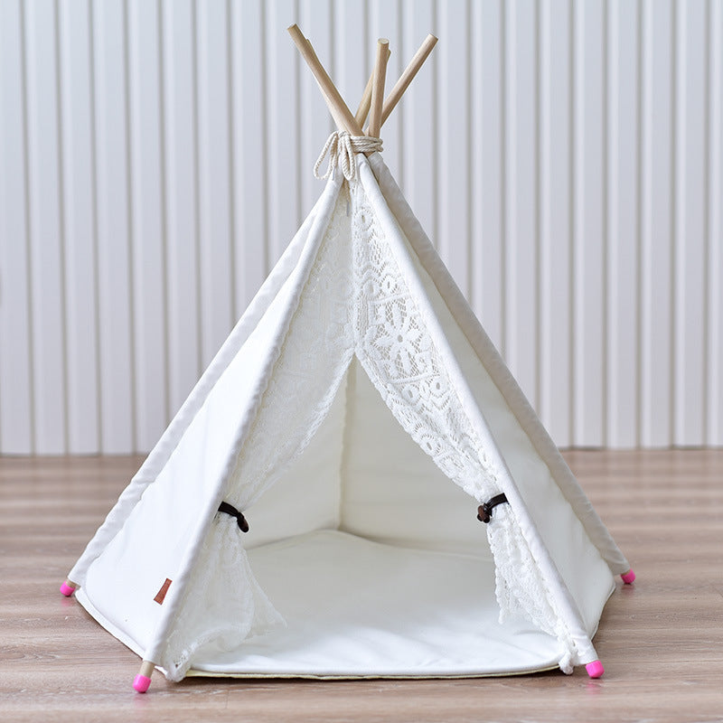 KFX-9267645 Spotted Tent Cat Kennel - Soft Cloth Pet Nest for Cats in Various Sizes
