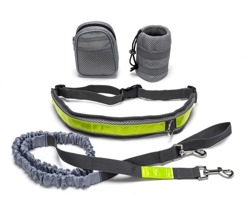 KFX-9268413 Adjustable Hands-Free Dog Leash with Waist Bag and Stretchable Traction Rope - Available in Multiple Colors