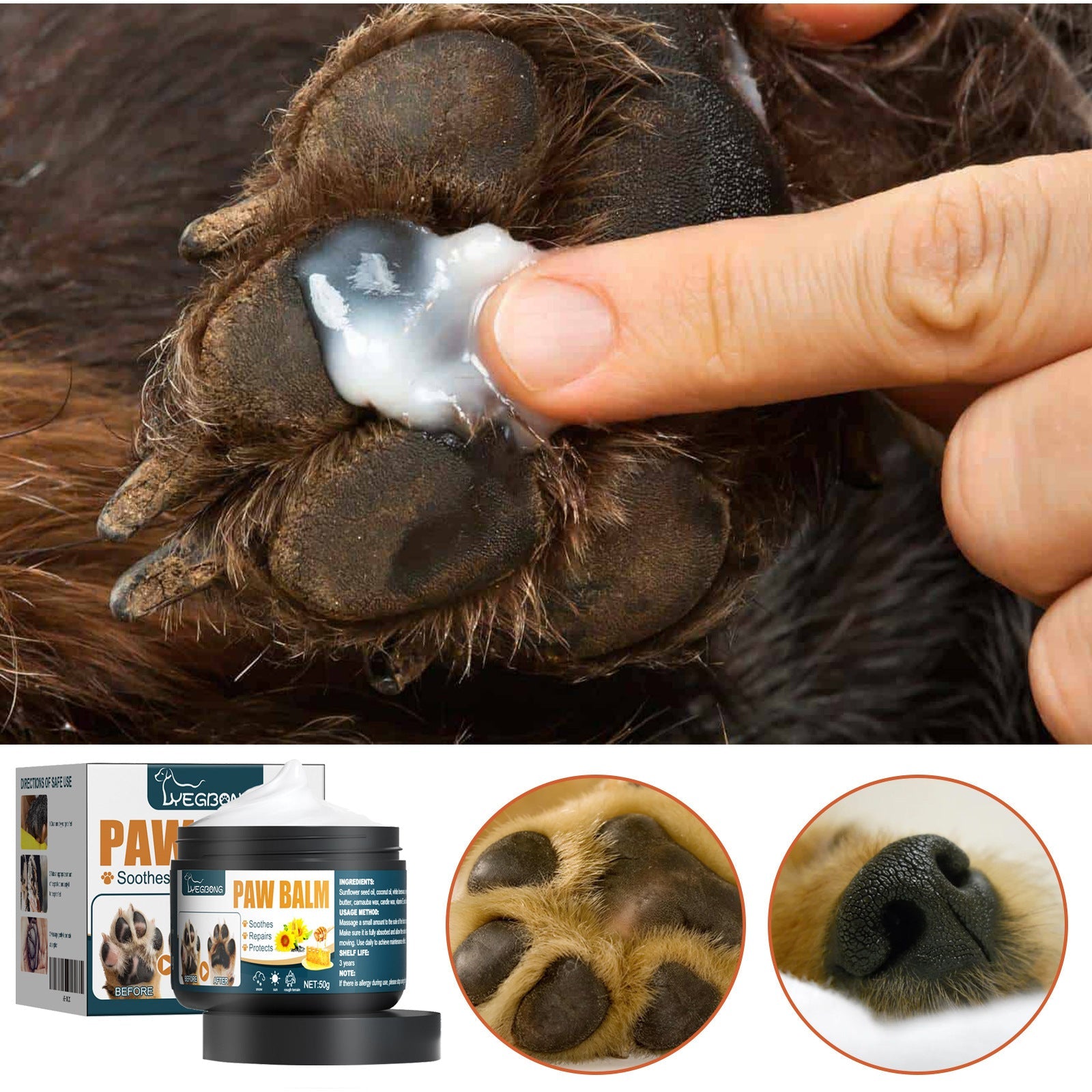 KFX-9268669 Nourishing Claw Care Cream for Cats and Dogs - 50ml Protective Foot Pad Treatment