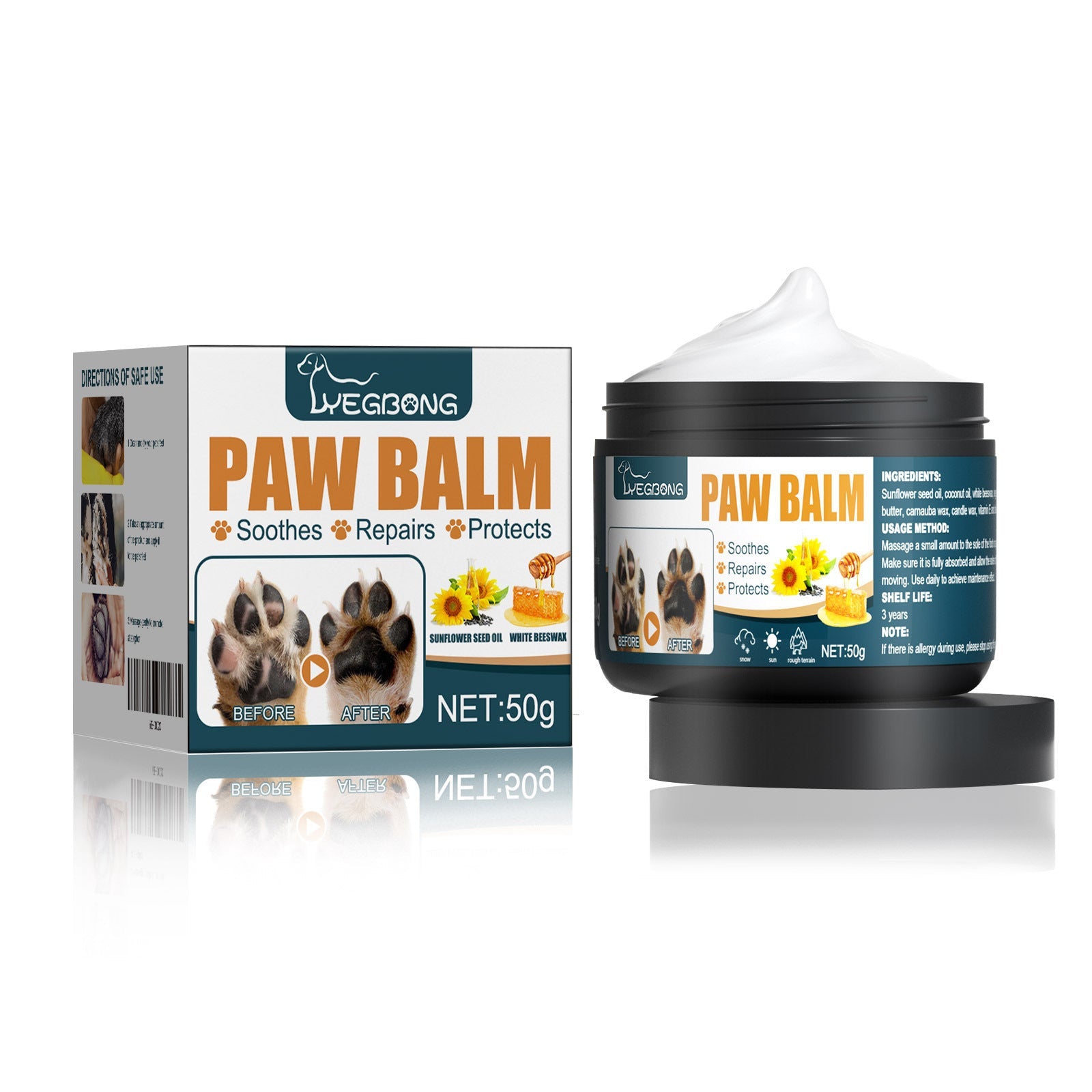 KFX-9268669 Nourishing Claw Care Cream for Cats and Dogs - 50ml Protective Foot Pad Treatment
