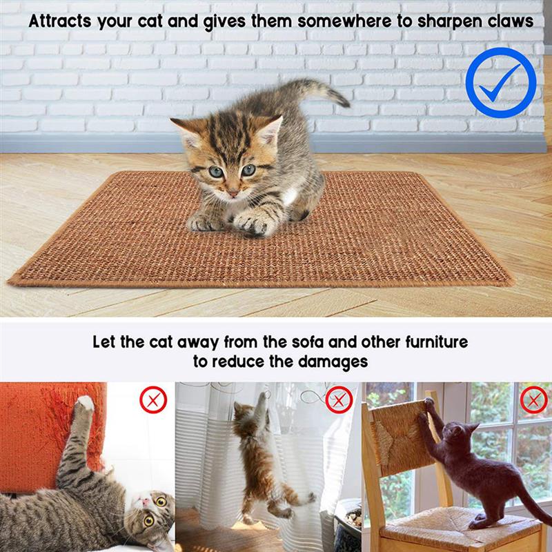 KFX-9268797 Natural Sisal Anti-Scratch Cat Scratching Mat with Skid-Proof Design - Multiple Sizes Available