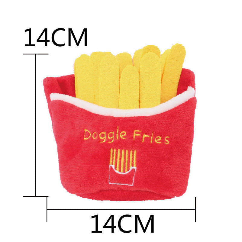 KFX-9269437 Pet Voice Interactive Food-Themed Dog Toy Collection: Hamburger, Pizza, Donut & More