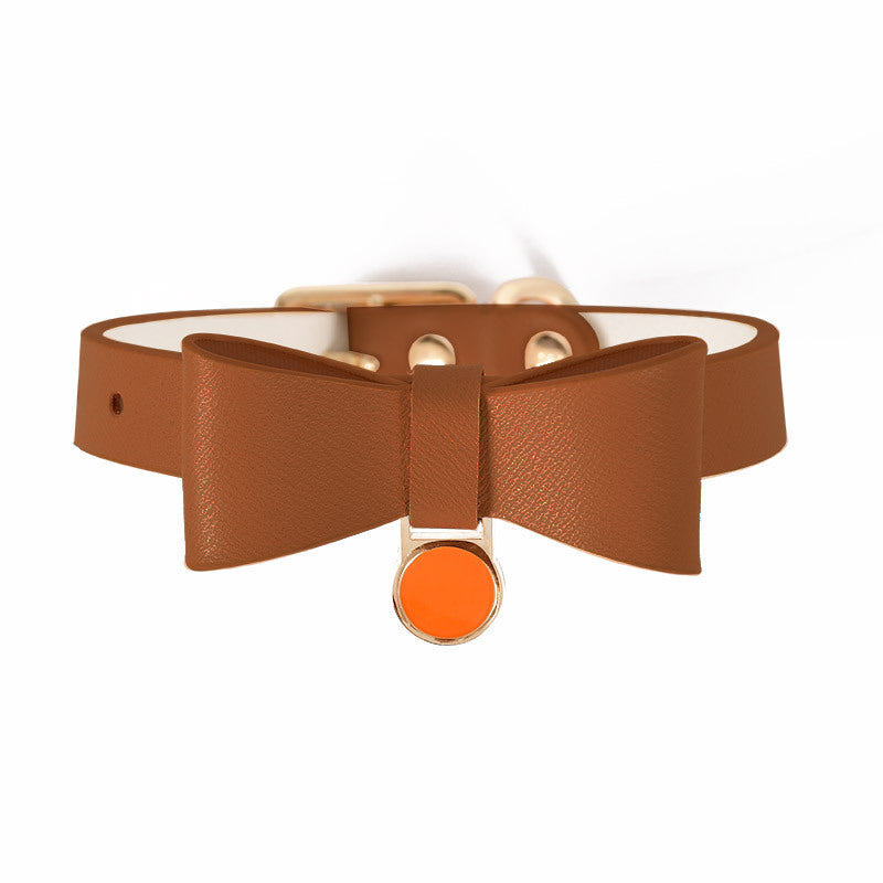 KFX-9270589 Stylish Leather Cat Collar in Various Colors - Adjustable and Comfortable Fit