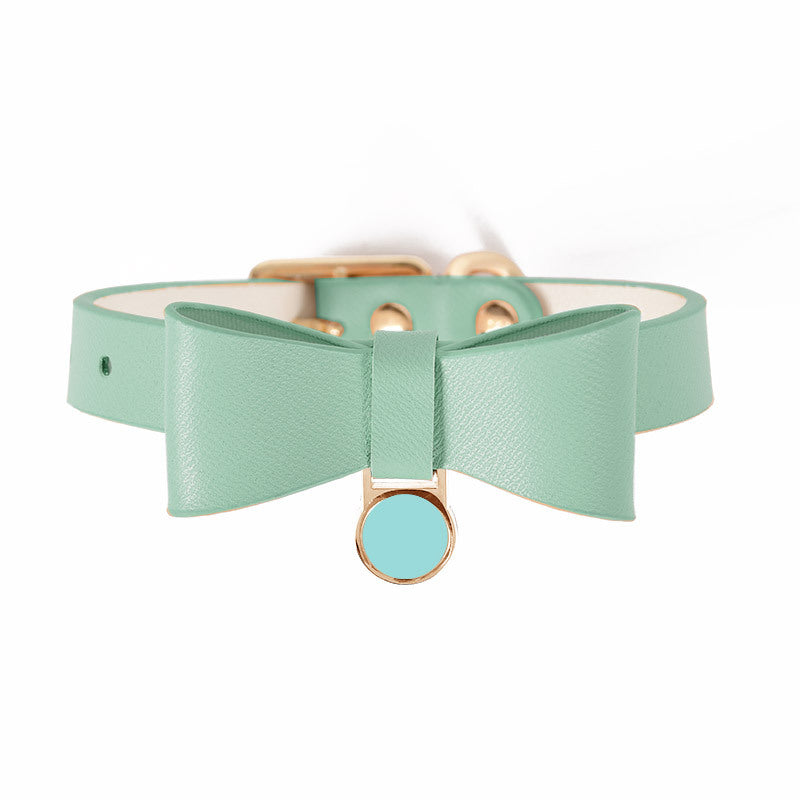 KFX-9270589 Stylish Leather Cat Collar in Various Colors - Adjustable and Comfortable Fit