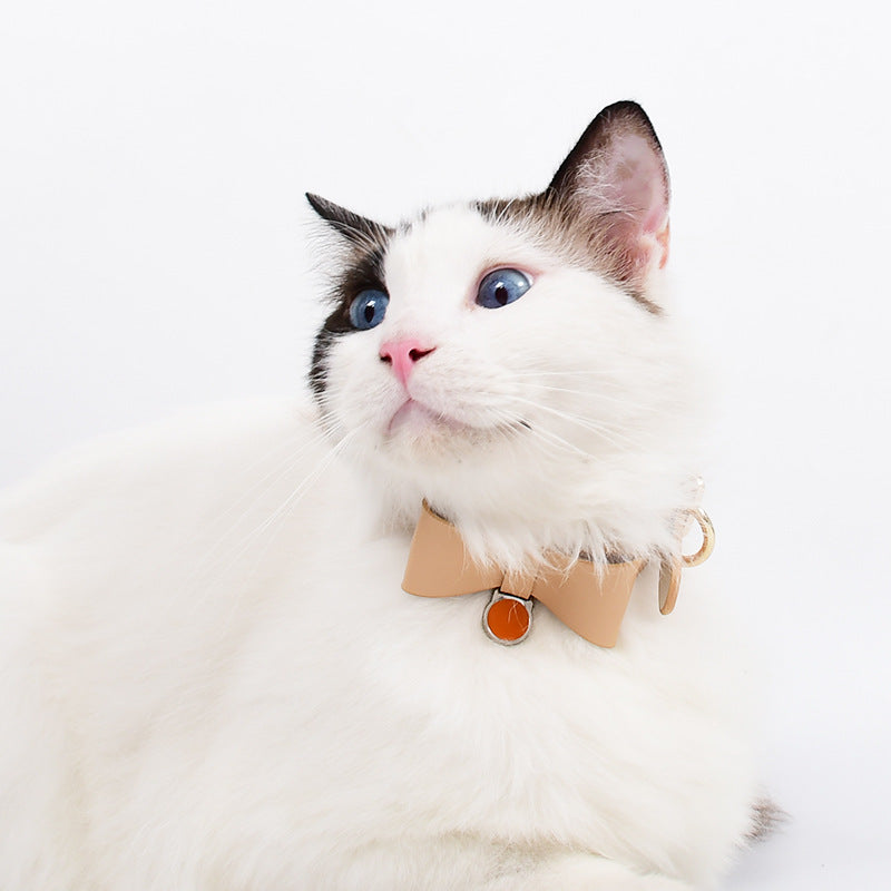 KFX-9270589 Stylish Leather Cat Collar in Various Colors - Adjustable and Comfortable Fit