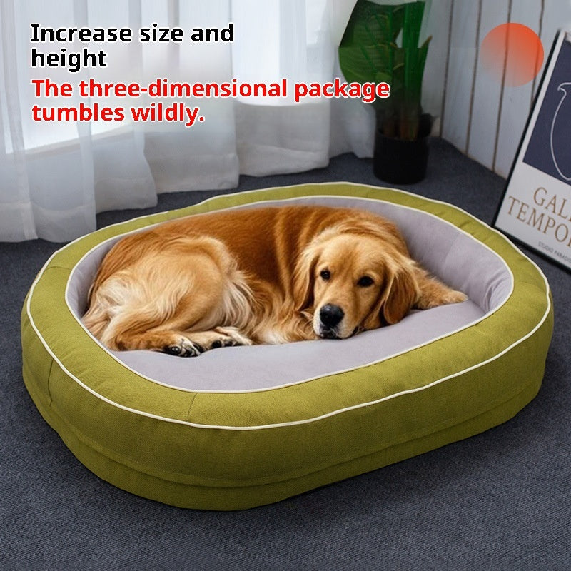 KFX-9272637 Large Removable Oval Pet Bed for Dogs - Four Seasons Universal, Multiple Colors Available